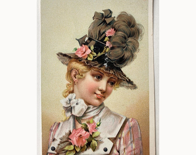 Andes Stove Beautiful Woman Trade Card Advertising