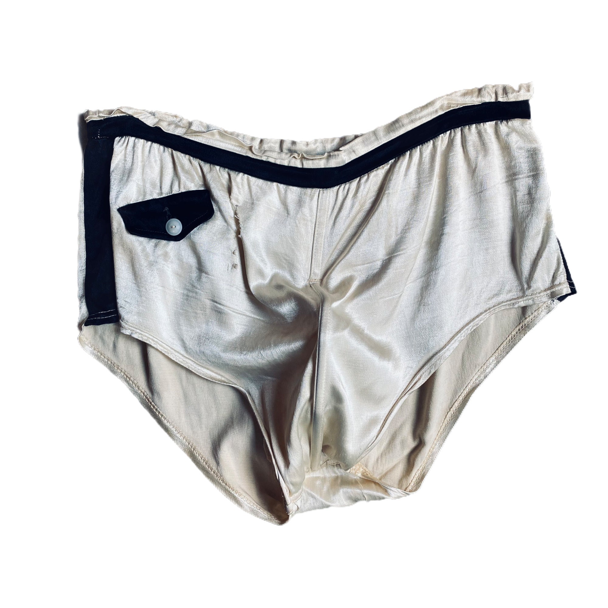 Vintage Men's Satin Weightlifters Strongman Bodybuilder Trunks