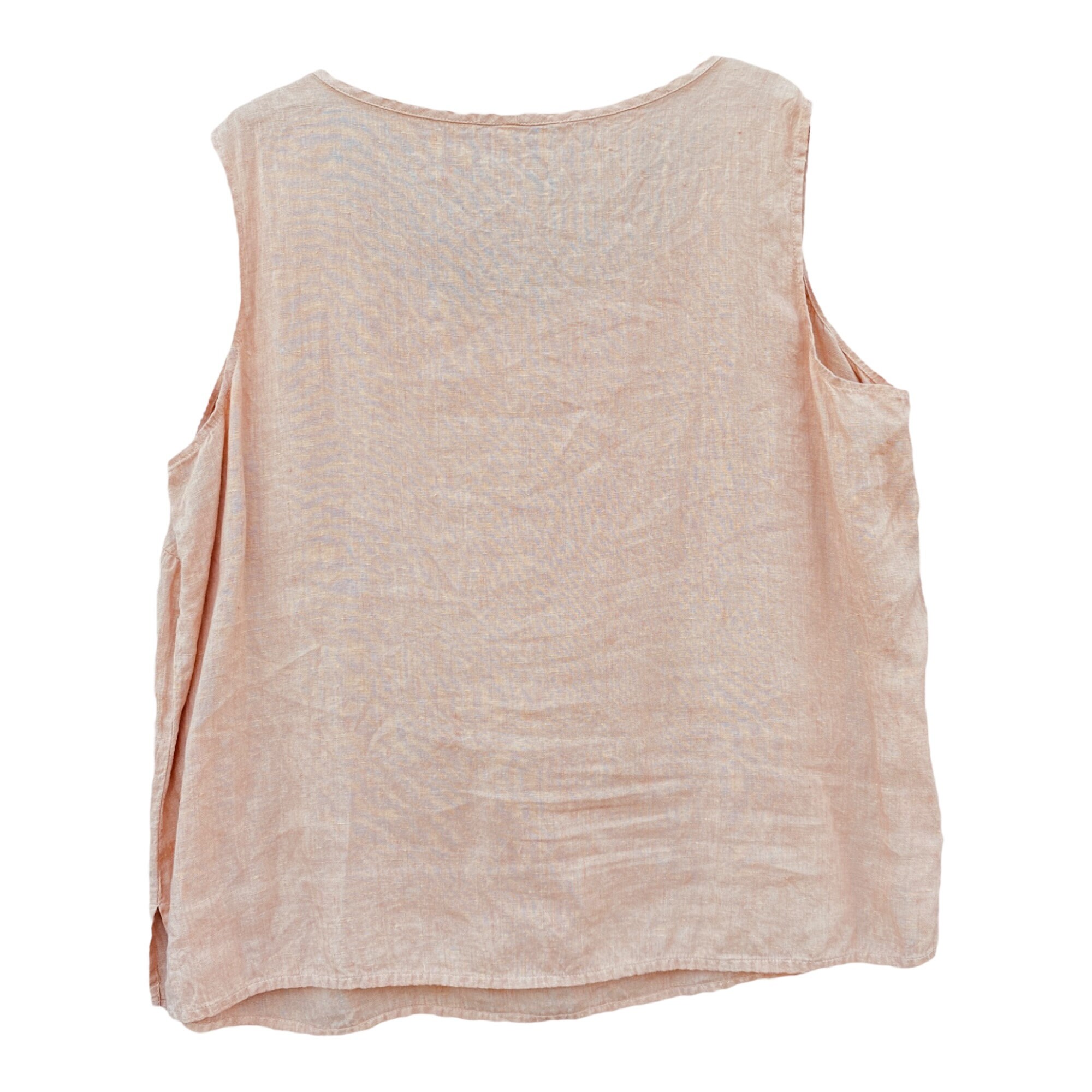 Flax Tank -1G/1X- Yarn-Dyed Light Peach Linen