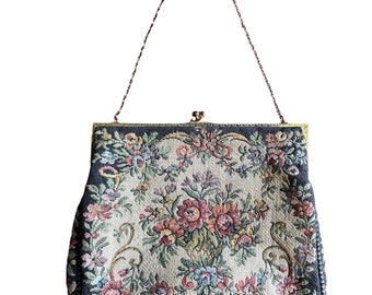 Walborg of France Floral Tapestry Handbag