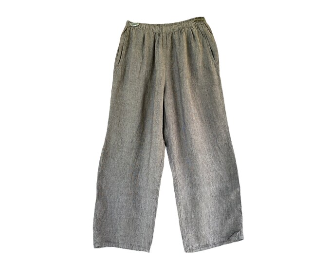 FLAX Flood Pants -P/XS- Charcoal Gray Linen