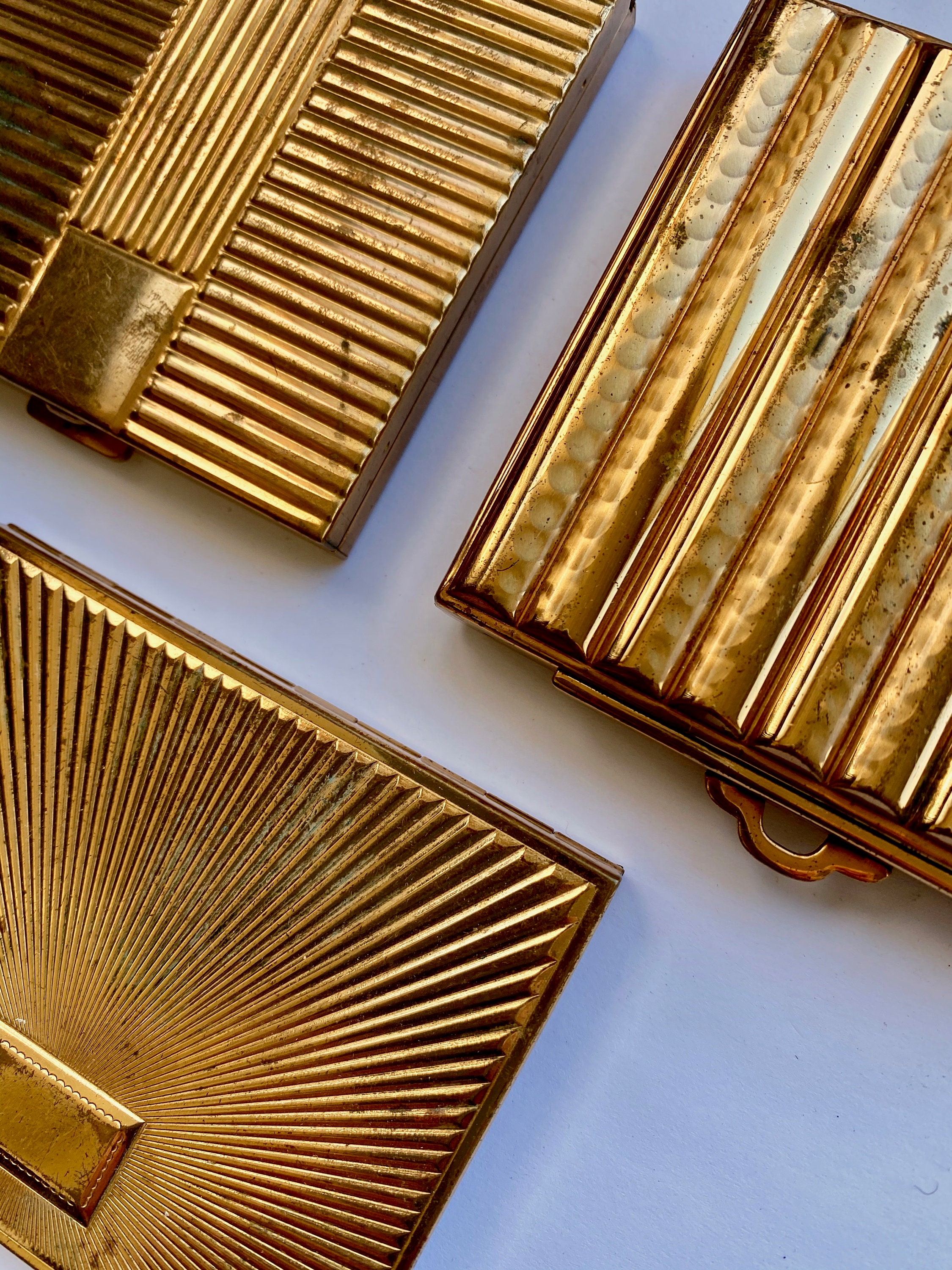 Trio of Vintage Mirror and Powder Compacts by Volupte K and K Revlon