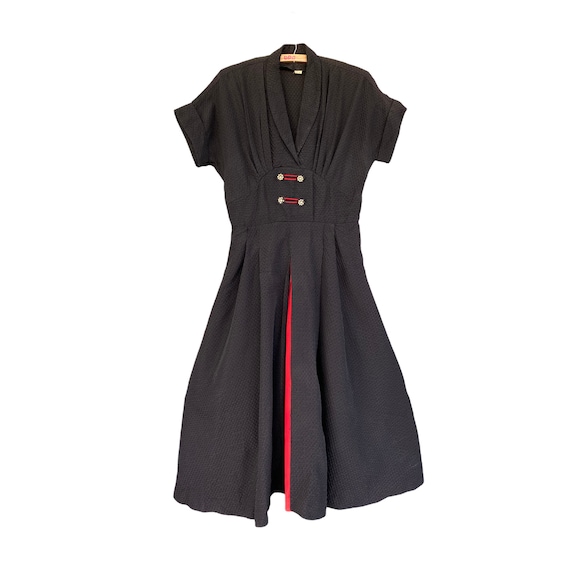 1950s Vintage Rockabilly Black and White Dress