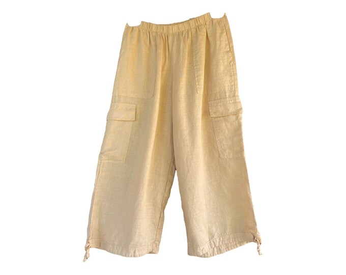 FLAX Cropped Cargos -P/XS- Honey Linen