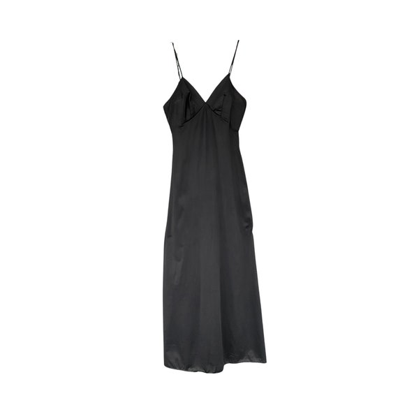 Vintage Long Glamorous Sexy Black Silky Nylon Tricot … - Gem
