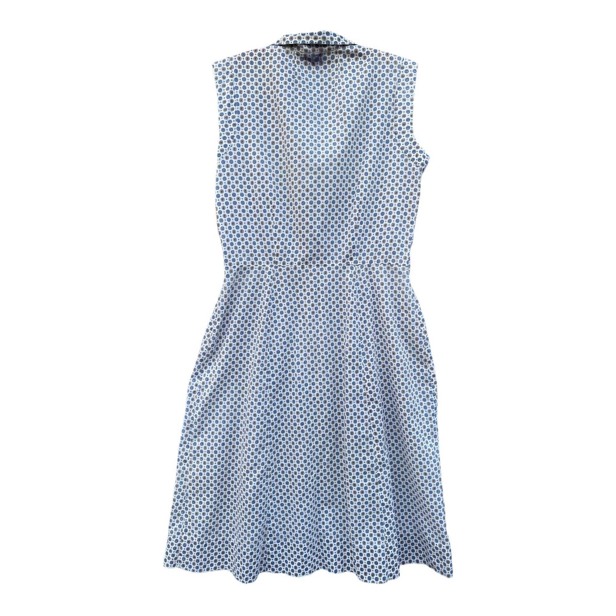 Vintage 1950s Cotton Sleeveless ButtonFront House Dress