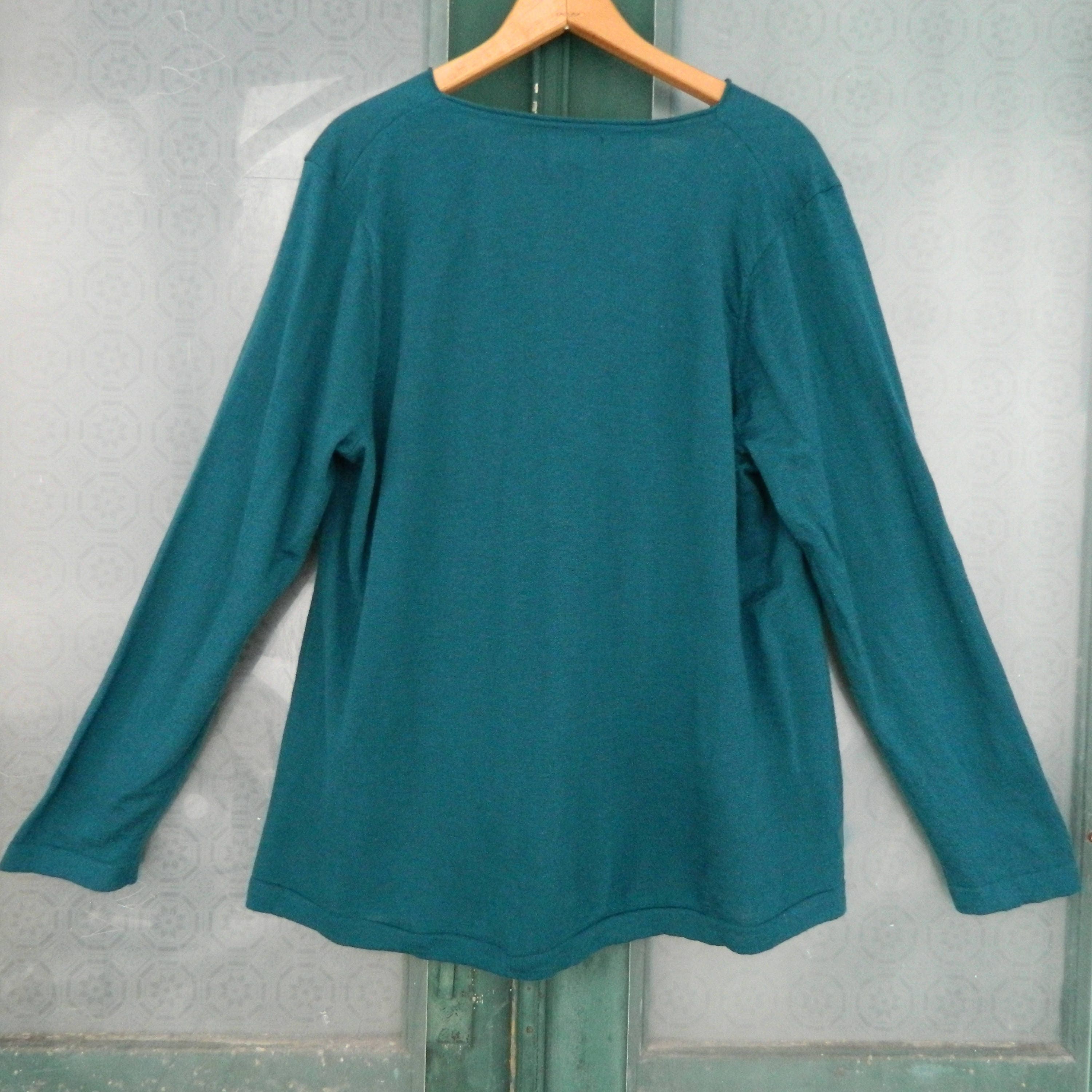 Cynthia Rowley Pullover Sweater -3X- Teal Merino Wool
