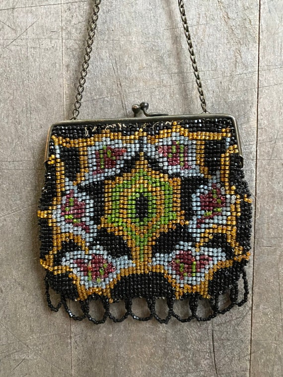 Vintage Colorful Beaded Bag