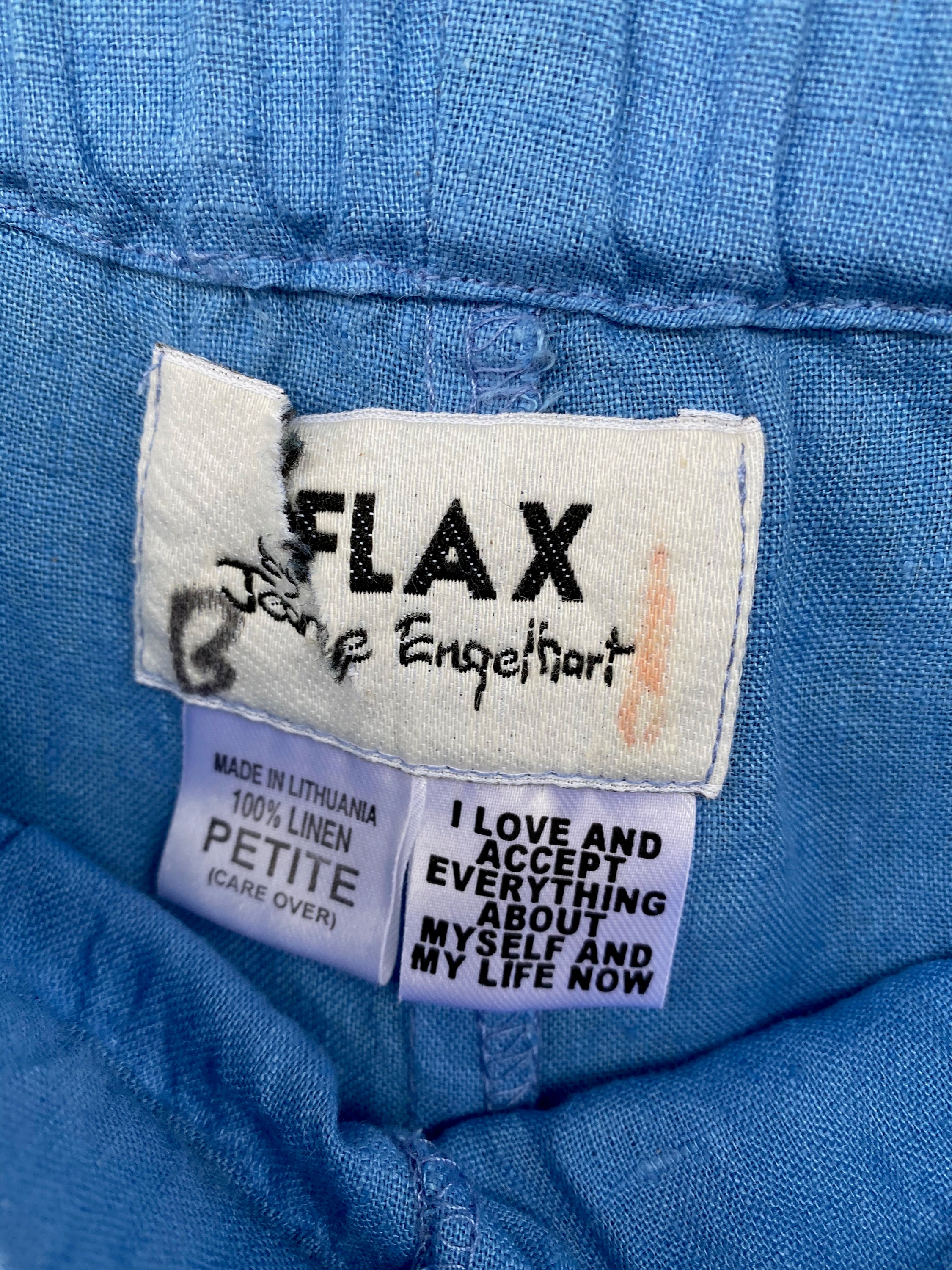 FLAX Engelhart Basic 2002 Straight Pants -P/XS- Sky Blue Linen