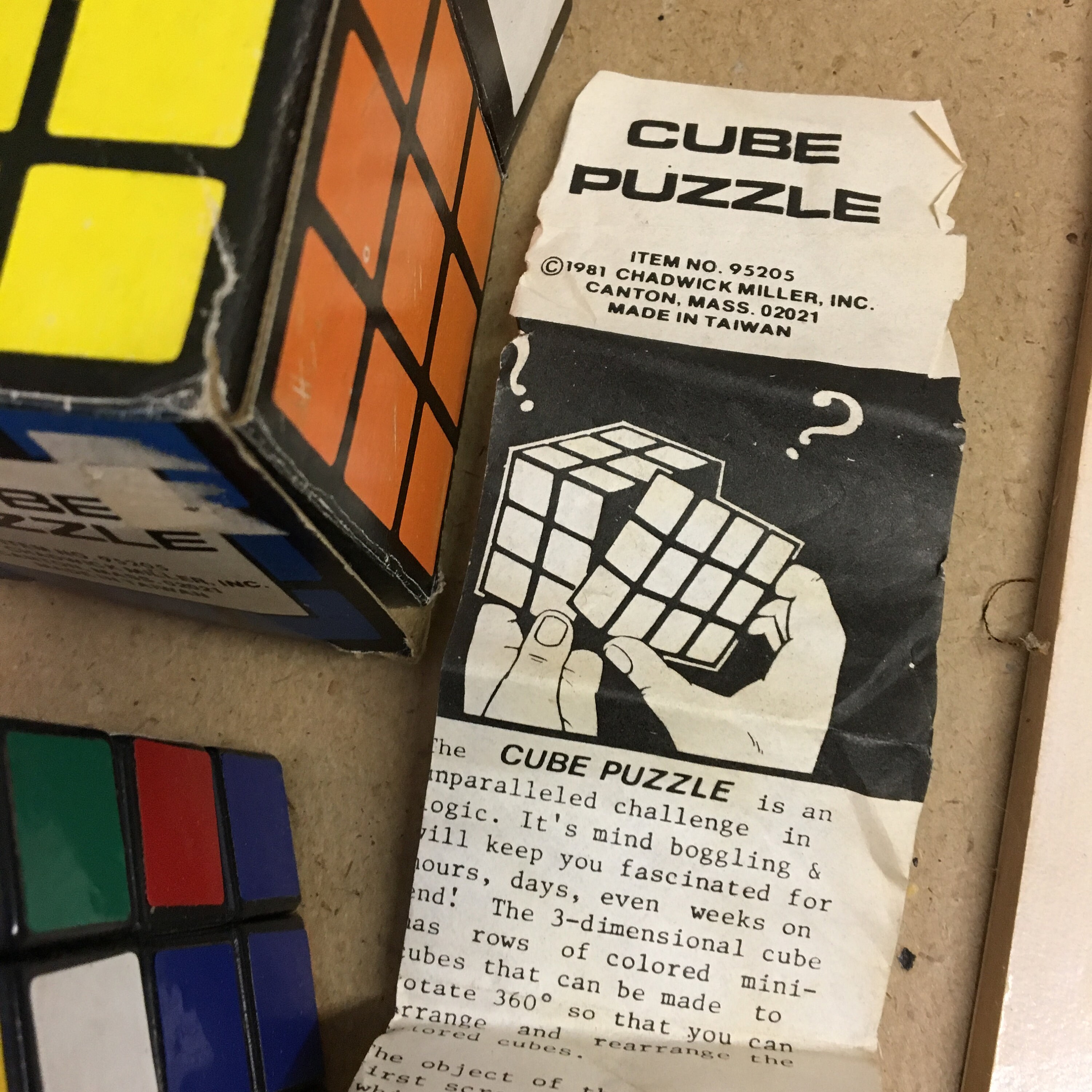 Vintage Rubik's Cube Puzzle and Solution Book