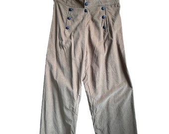 FLAX Engelhart Fall 1996 Sailor Pants -L- Buckwheat Cotton Corduroy
