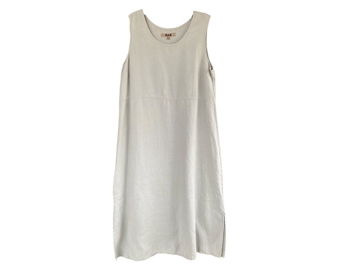 FLAX Slip Dress -M- Light Gray Linen