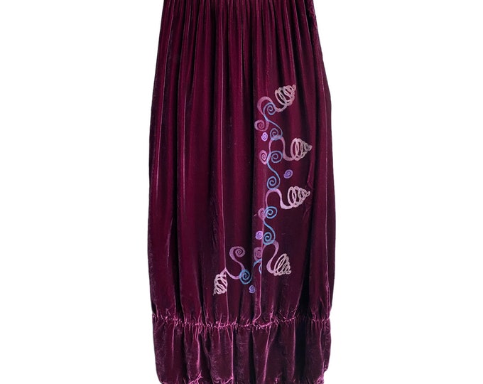 MaxEquations Artwear Straight Skirt -S- Red Wine Velvet