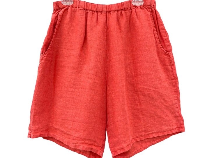 FLAX Basic Bold 2003 Shorts -S- Poppy Lightweight Linen