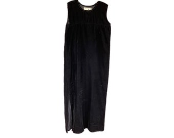 Angelheart Designs Engelhart Viridescent Velvet 1997 Sumptuous Shift Dress -S- Black Rayon Velvet