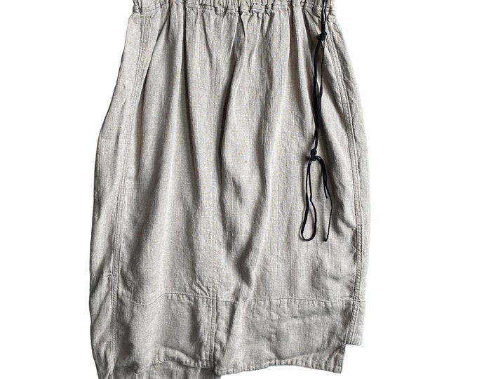 Cynthia Ashby Asymm Skirt -XL- Natural Linen