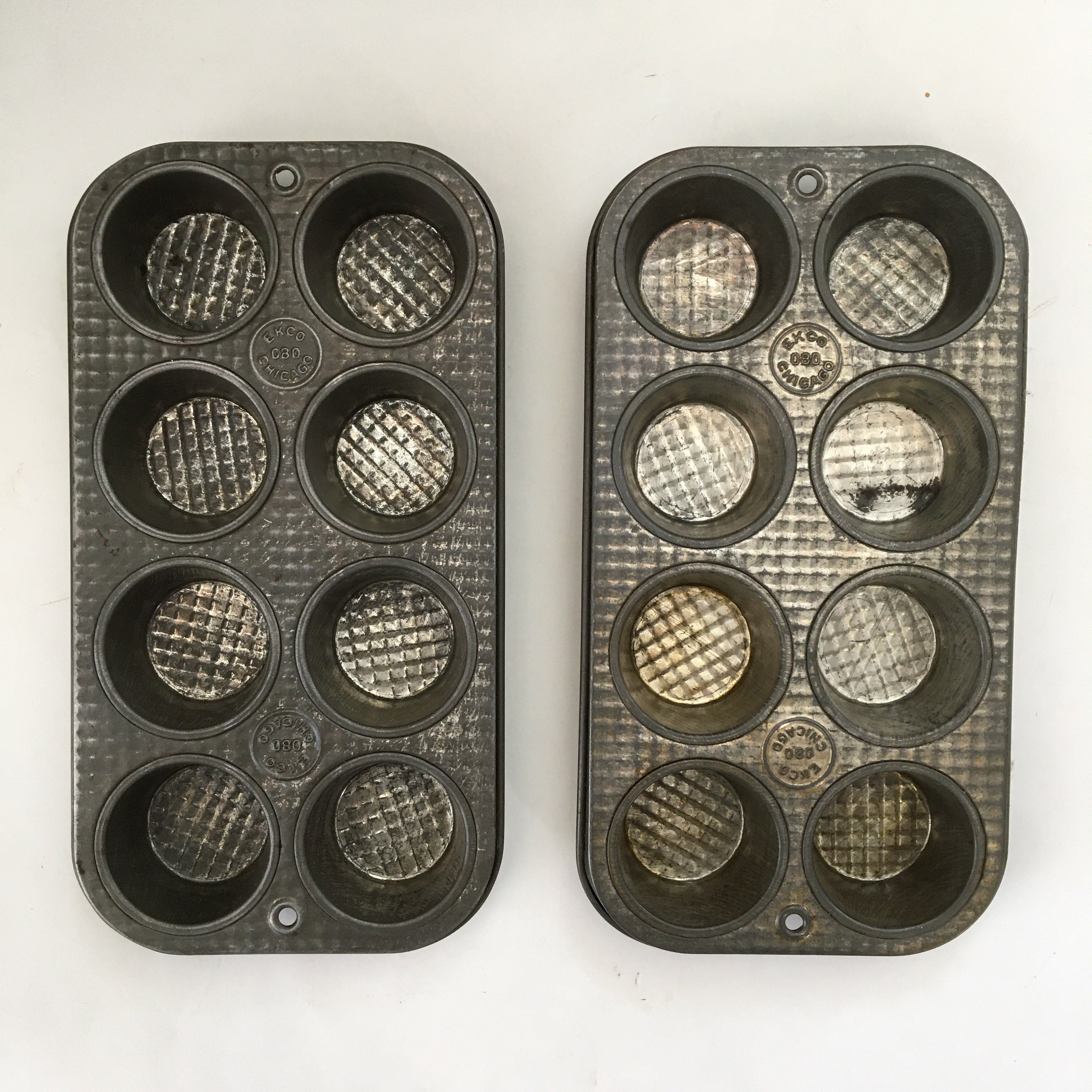 Pair of Vintage ECKO 8 Muffin Tins
