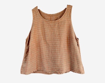 FLAX Transitional 2007 Tank -L-  Carrot Herringbone Linen