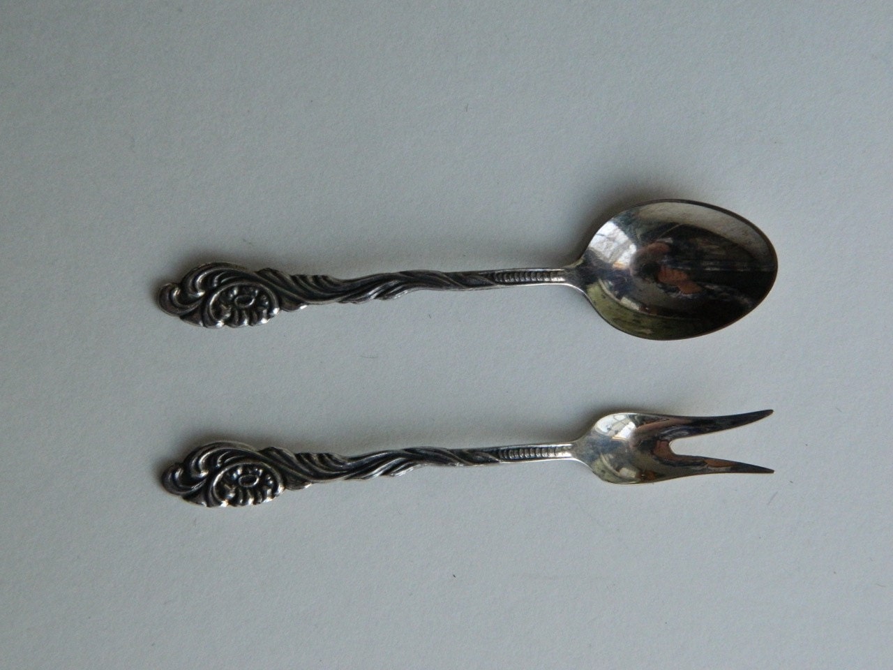 Vintage Miniature Fork and Spoon Set EPNS Made in Sweden