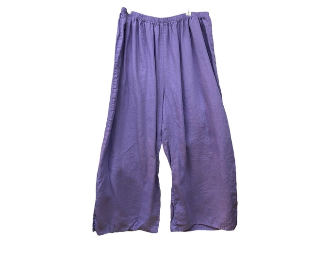 FLAX Flood Pants -2G/2X- Orchid Purple Linen