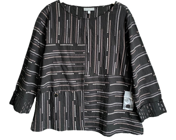 Habitat Patch Pullover Tunic -XS- Black/Gray Cotton/Spandex NWT