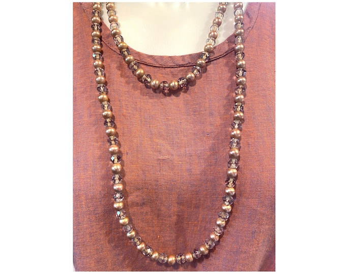 Long Vintage Glass Bead Necklace