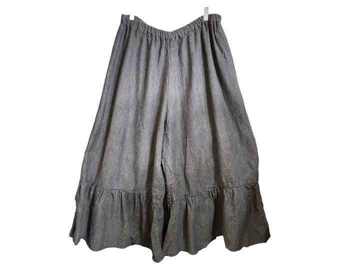 Sarah Clemens Long Bloomers -XL- Yarn-Dyed Gray Linen