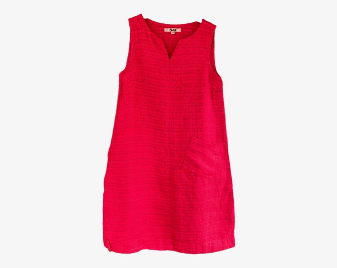 FLAX Pocket Shift -S- Red Weave Linen