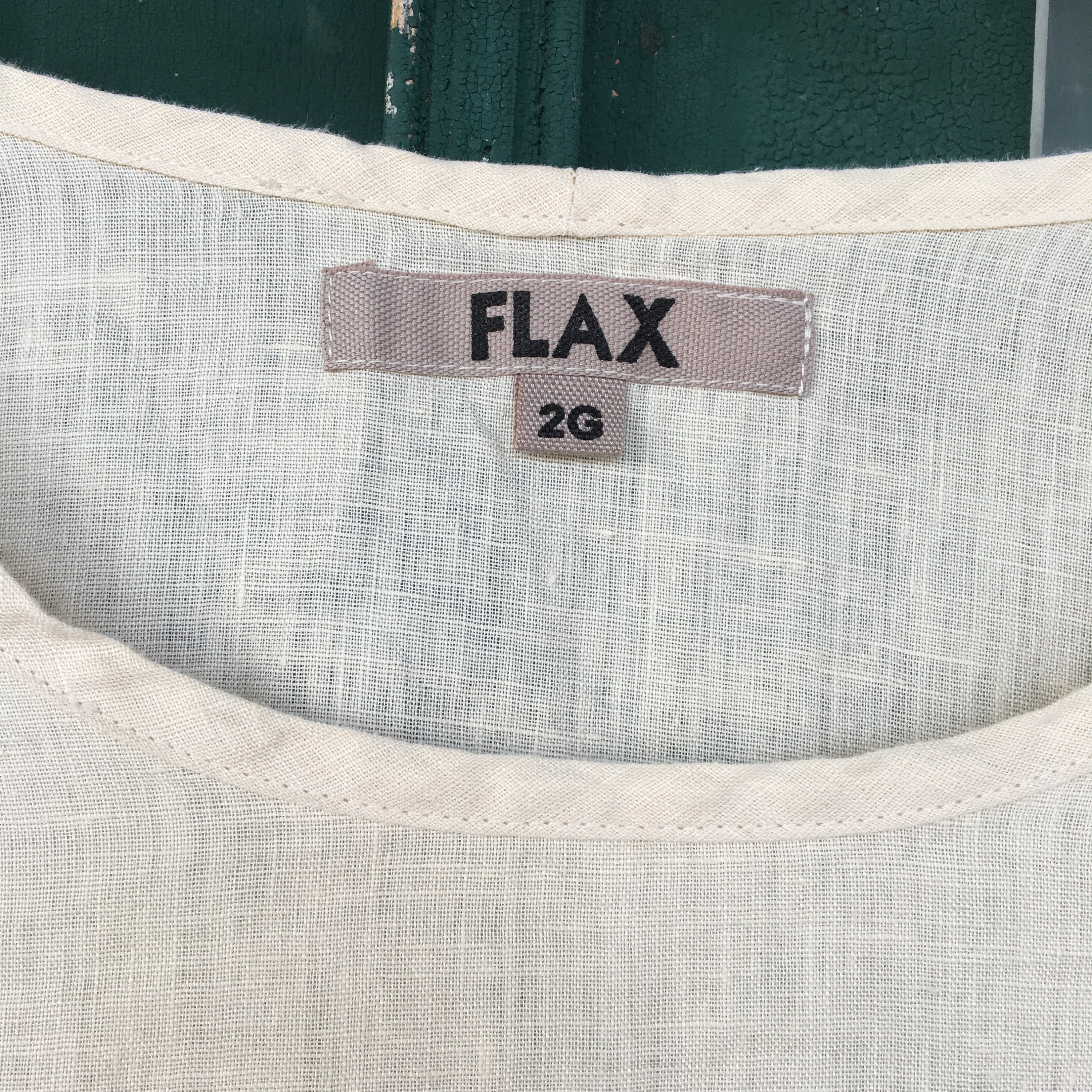 FLAX Designs Short-Sleeve Tee -2G/2X- Ivory Lightweight Linen