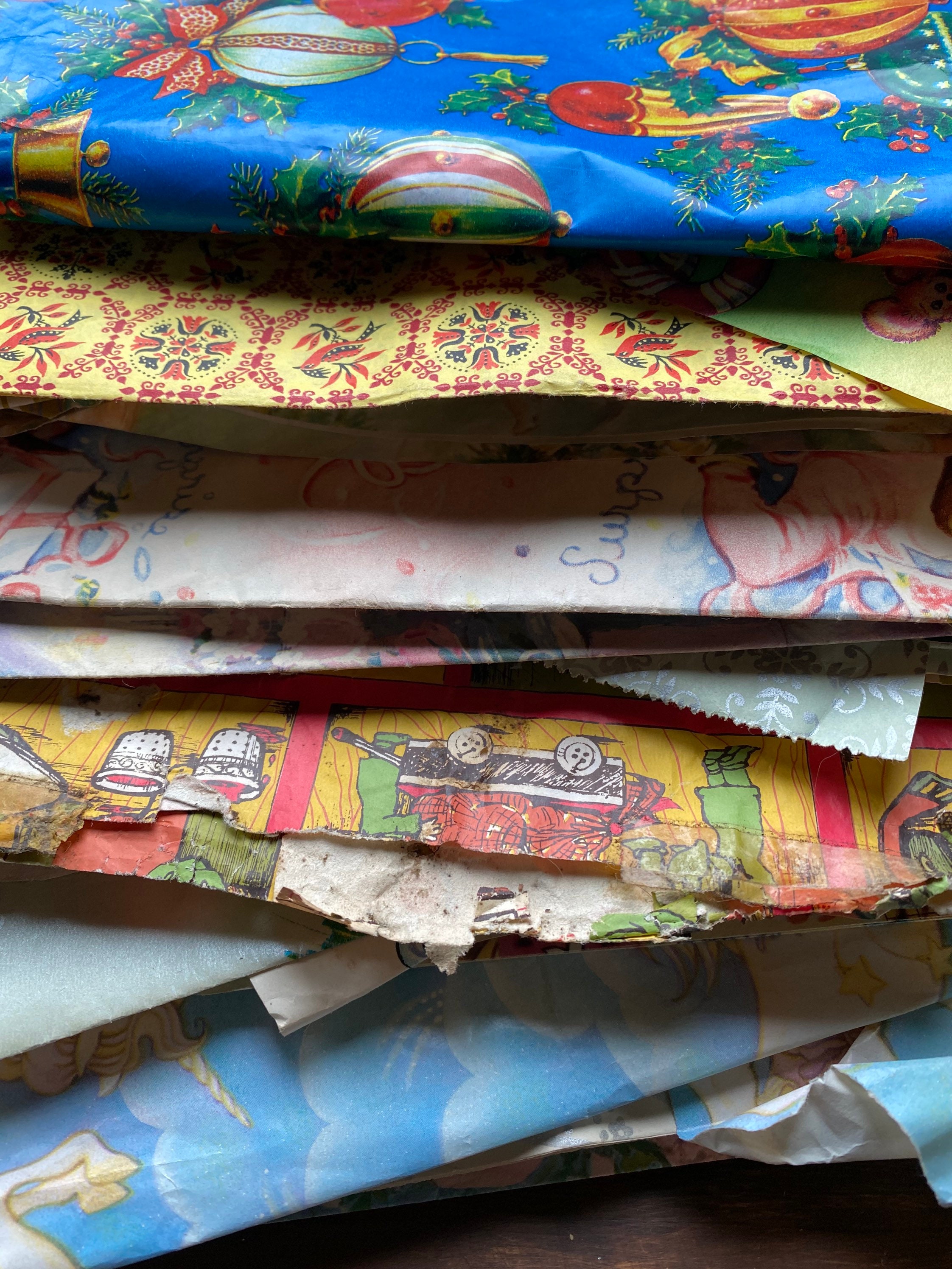 Lot of Assorted Vintage Wrapping Paper