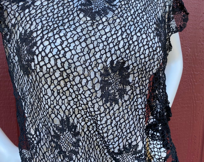 Vintage Black Lace Shawl