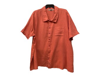 FLAX Camp Shirt -L- Bittersweet Linen
