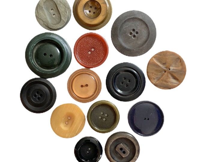 Lot of 14 Vintage Coat Buttons