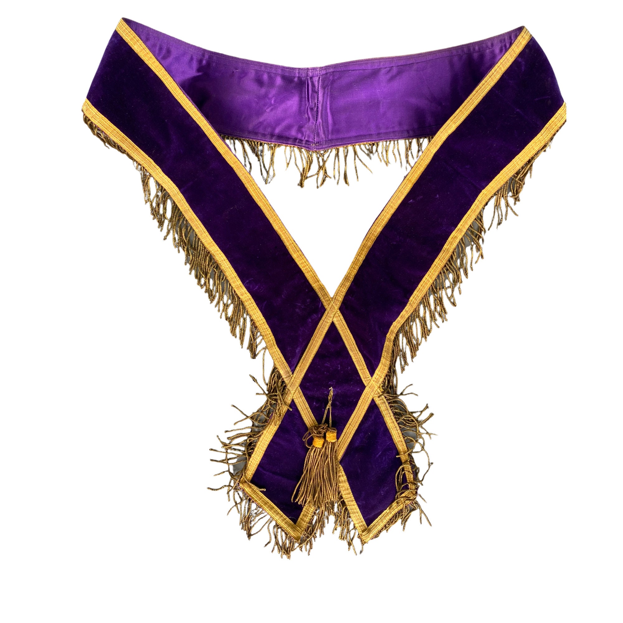 Vintage Order of Eastern Star Purple Velvet Sash