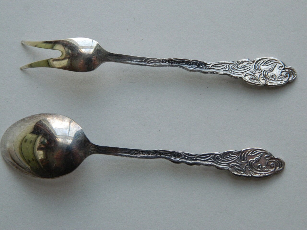 Vintage Miniature Fork and Spoon Set EPNS Made in Sweden