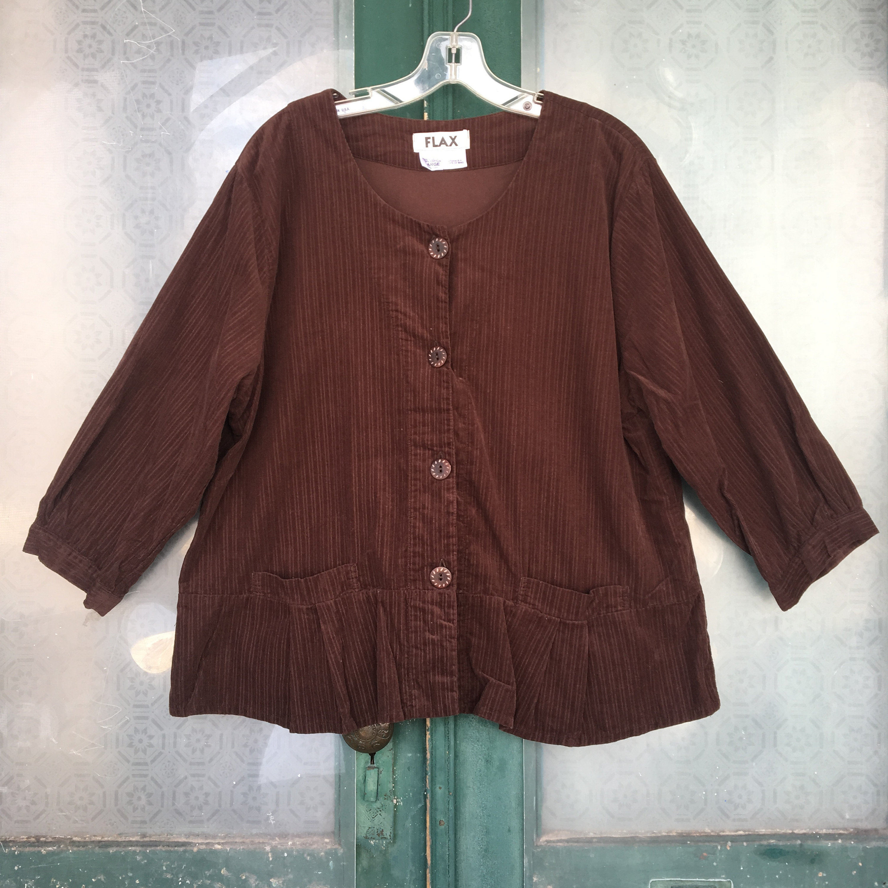 FLAX Engelhart Autumn 2006 Tempting Top -L- Java Brown Cotton Corduroy