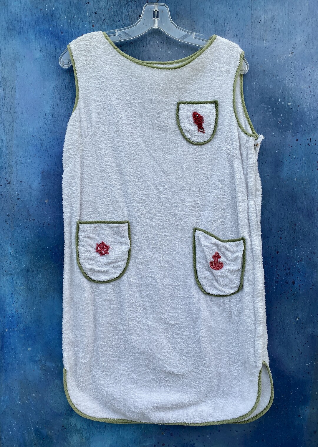 Vintage White Terry Cloth Beach Cover up Dress Etsy