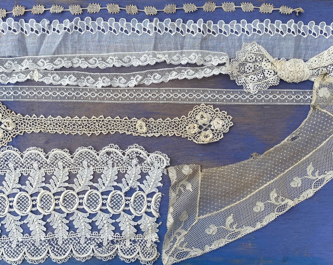 Lot of 8 Lace Garment Remants Trims