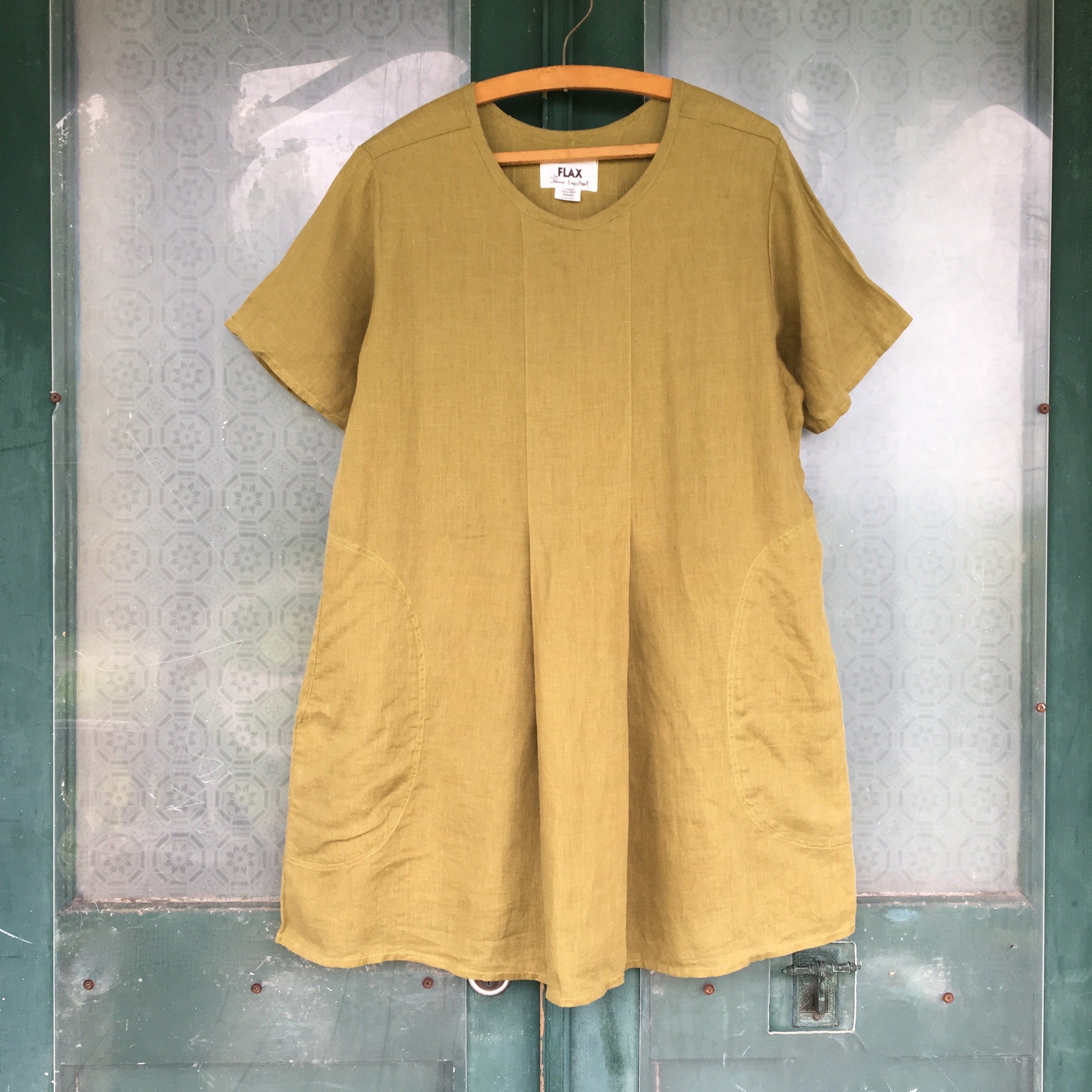 FLAX by Jeanne Engelhart Basic 1997 Short Dress -M- Algae Green ...