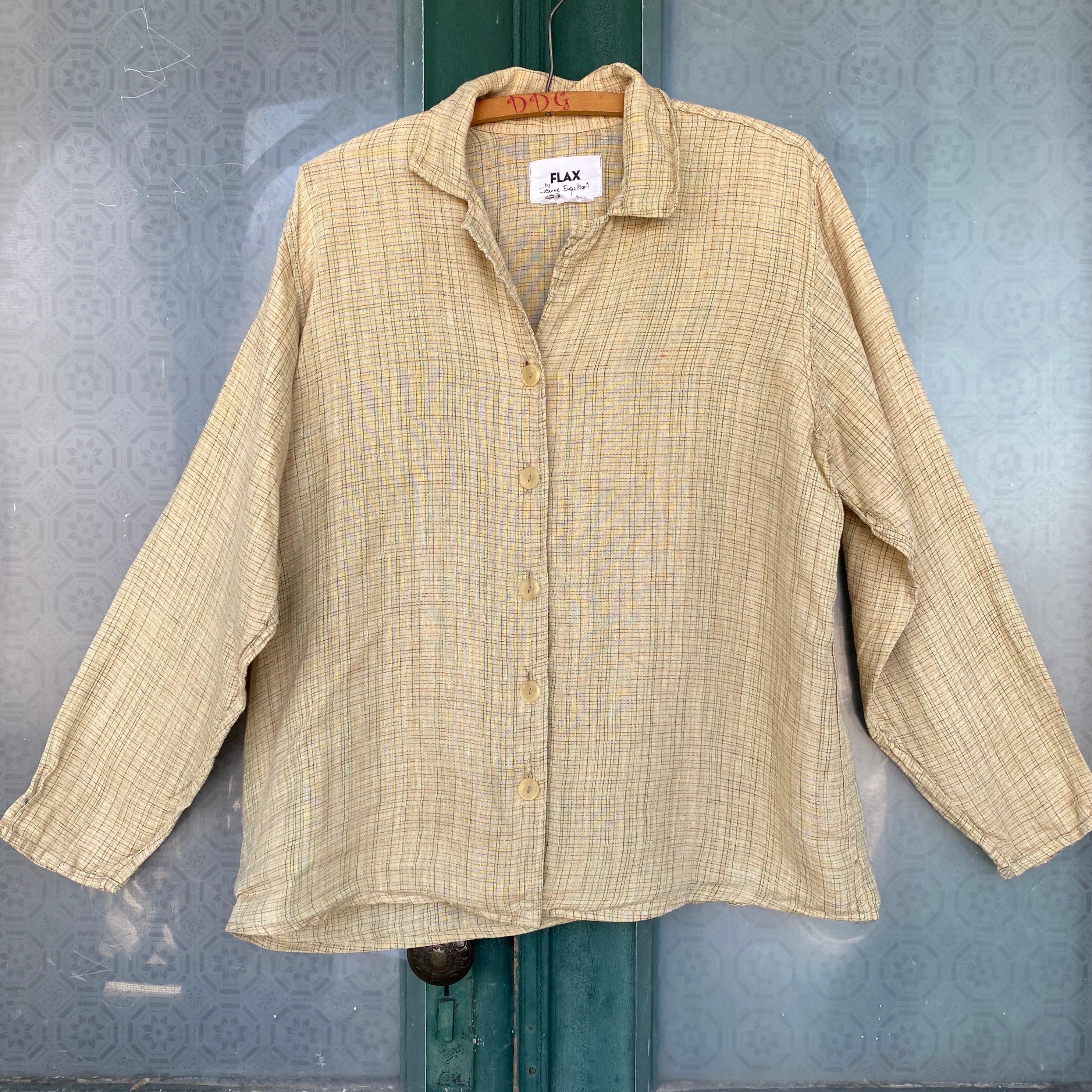 FLAX Engelhart Premier 1998 Blouse -S- Toffee Mesh Irish Linen