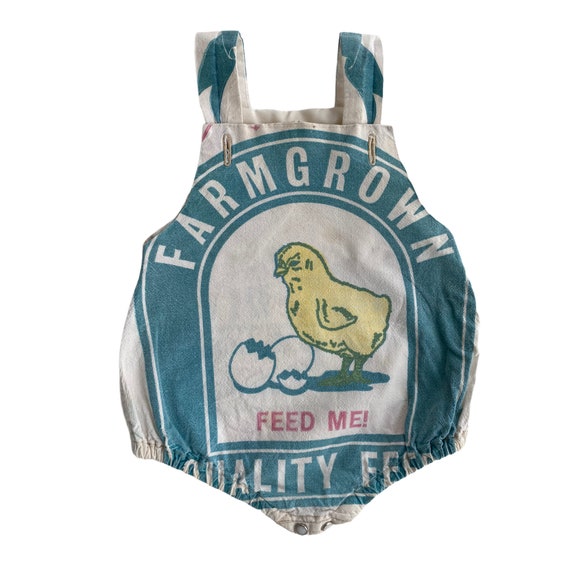 Farm Grown Feed Sack Infant Sunsuit Onesie
