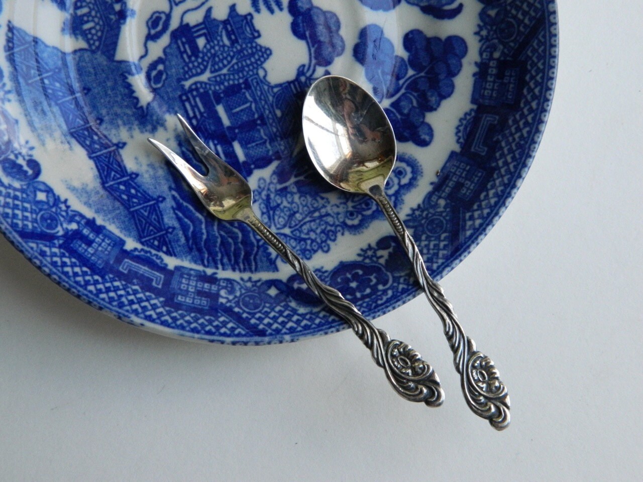 Vintage Miniature Fork and Spoon Set EPNS Made in Sweden
