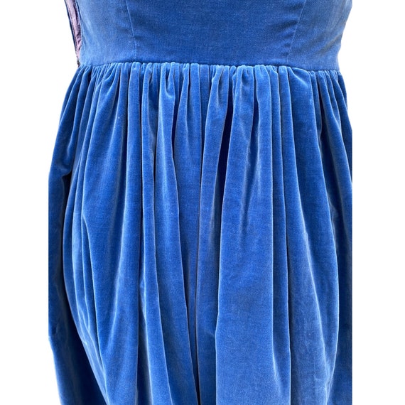 Vintage Blue Velvet Dress - image 8