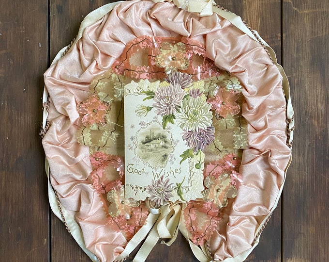 Vintage Pink Horseshoe Tabletop Valentine Unused