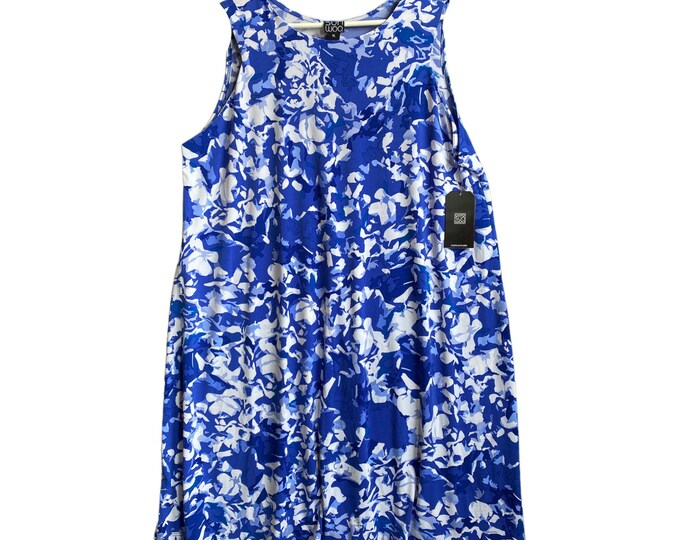 Clara Sunwoo Swing Dress -XL- Blue White Stretch NWT