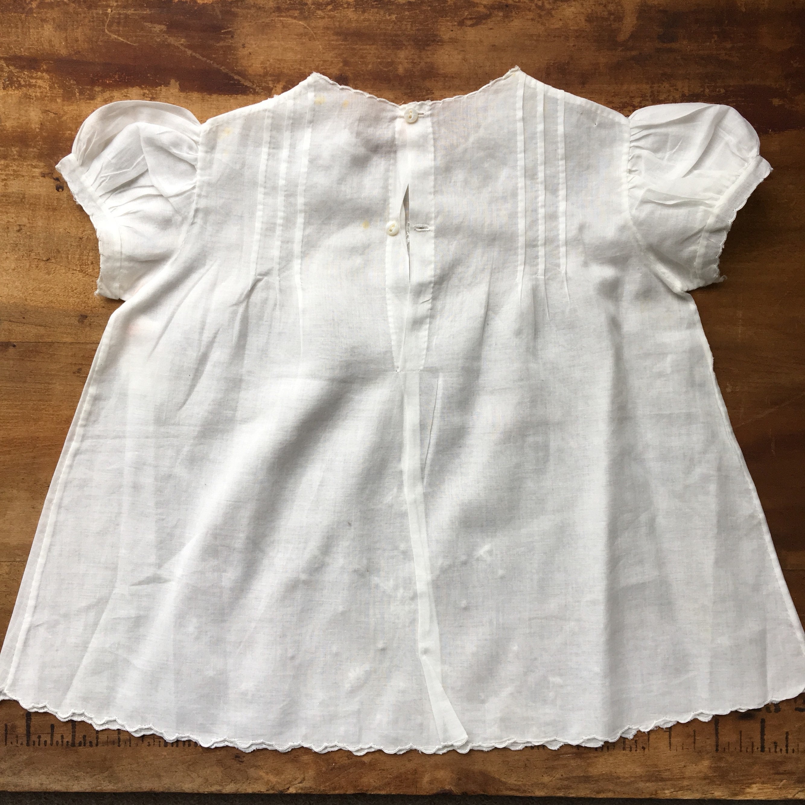 Collection of 4 White Cotton Infant Dresses