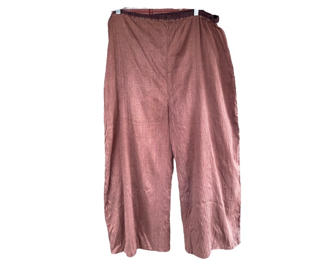 Cynthia Ashby Floods Pants -XL- Copper Brown Silk