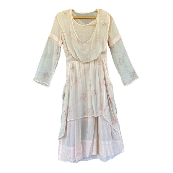 Vintage Edwardian Crepe Pinafore Dress