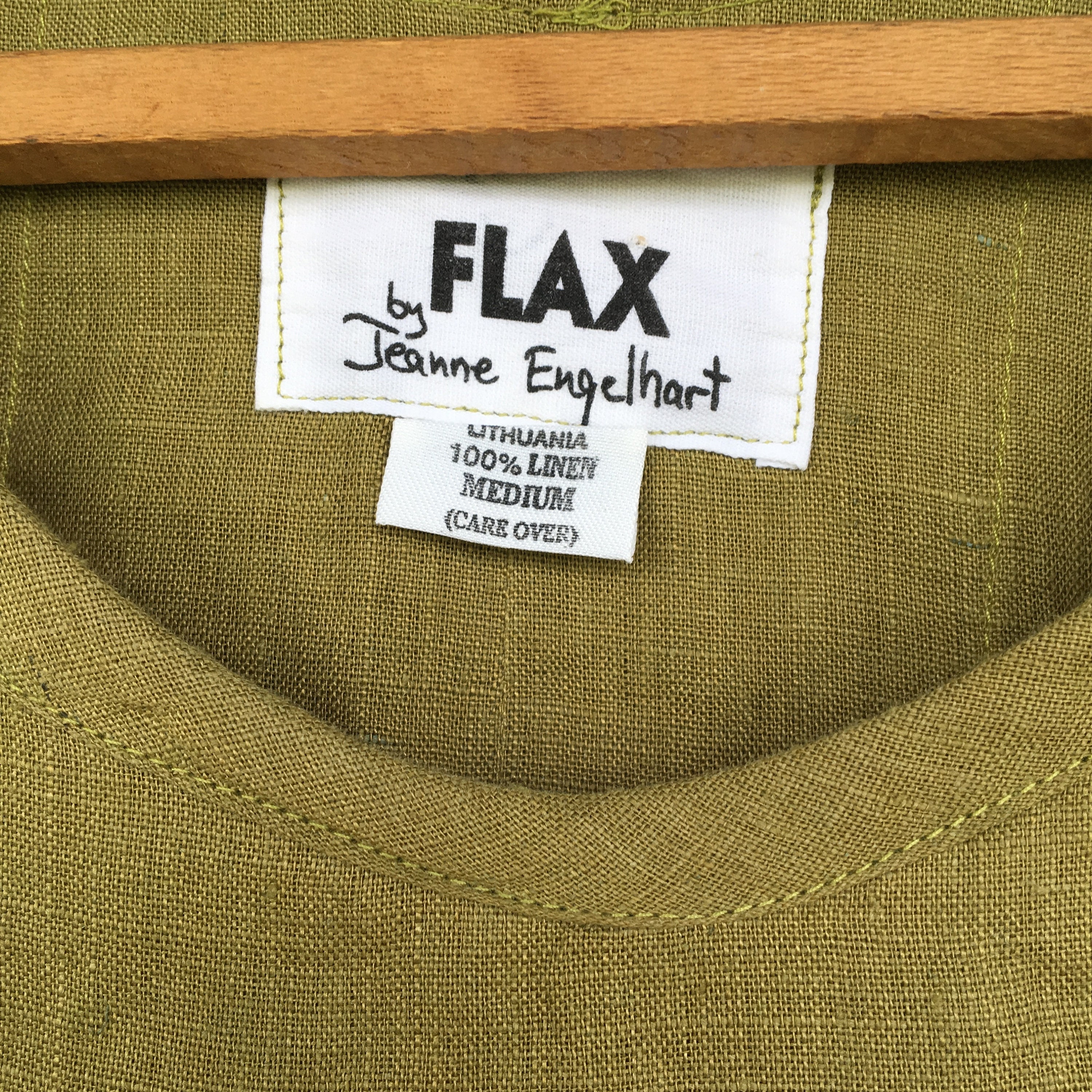 FLAX by Jeanne Engelhart Basic 1997 Short Dress -M- Algae Green ...