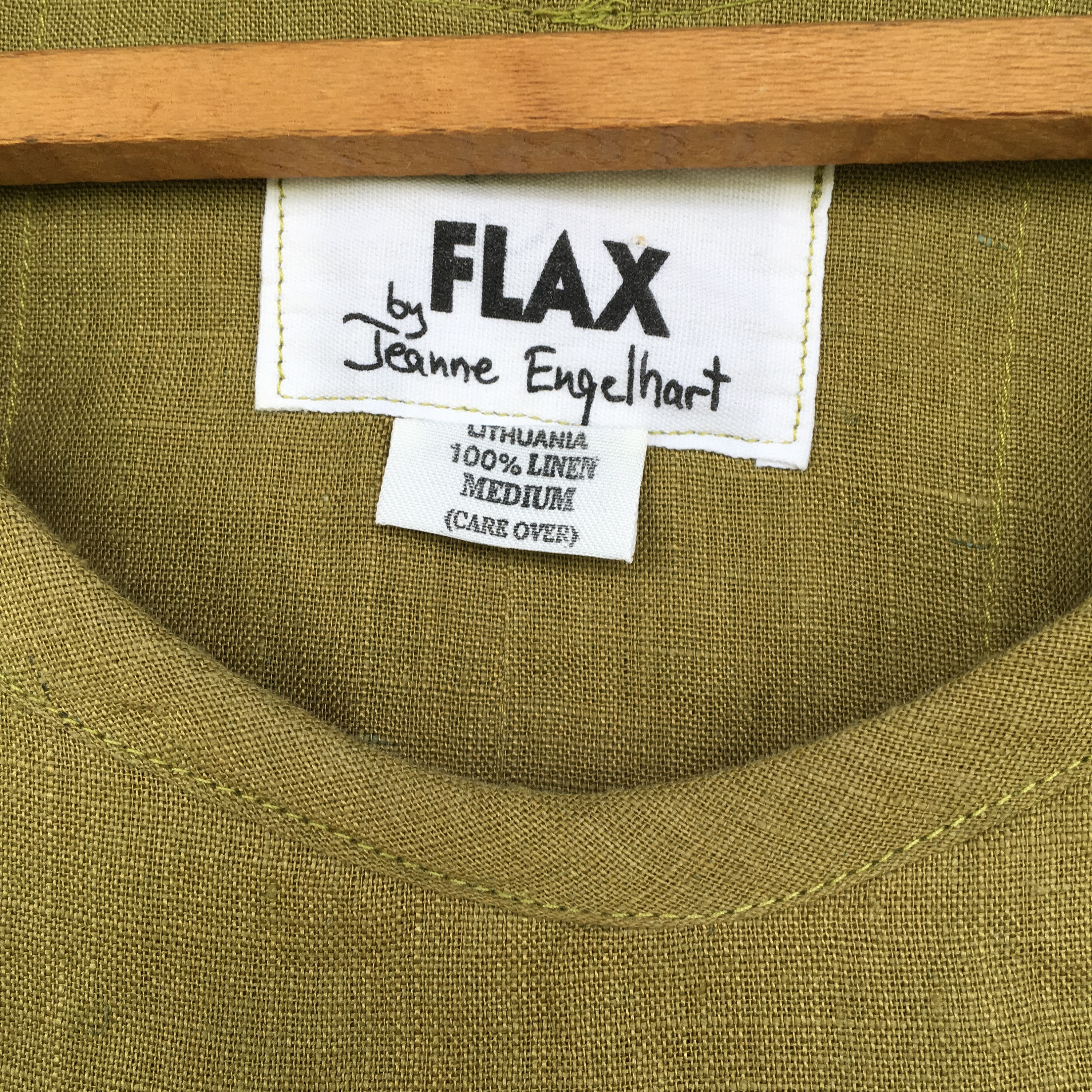 FLAX by Jeanne Engelhart Basic 1997 Short Dress M Algae Green